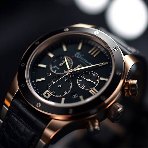 Close-up of a product, a luxury watch, taken in a studio